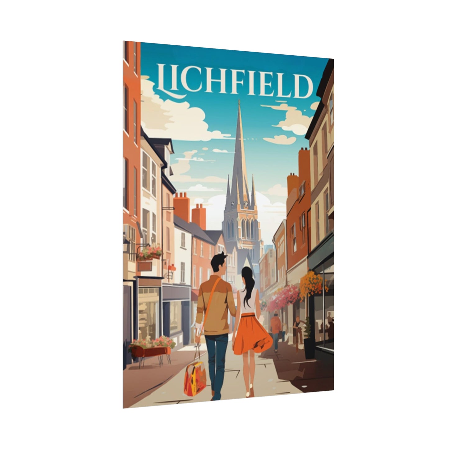 Beautiful Lichfield Historic Streets Poster