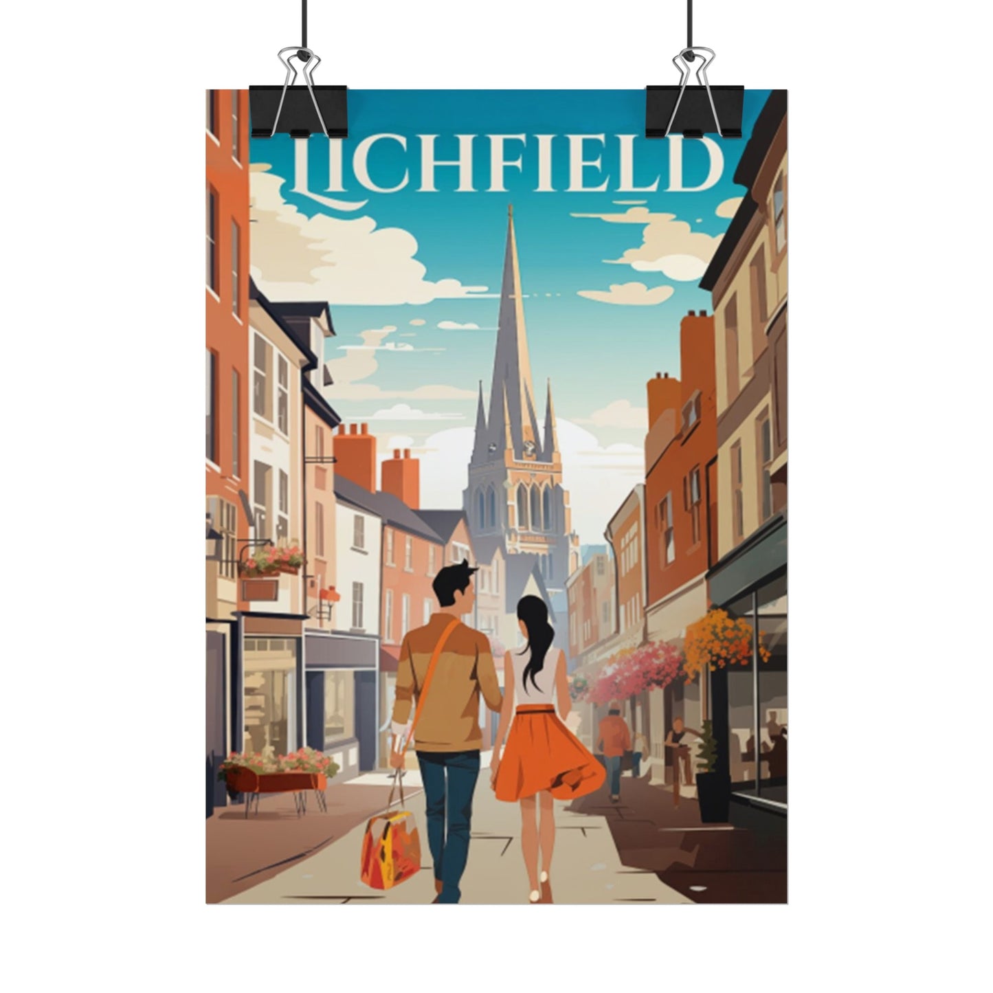 Beautiful Lichfield Historic Streets Poster