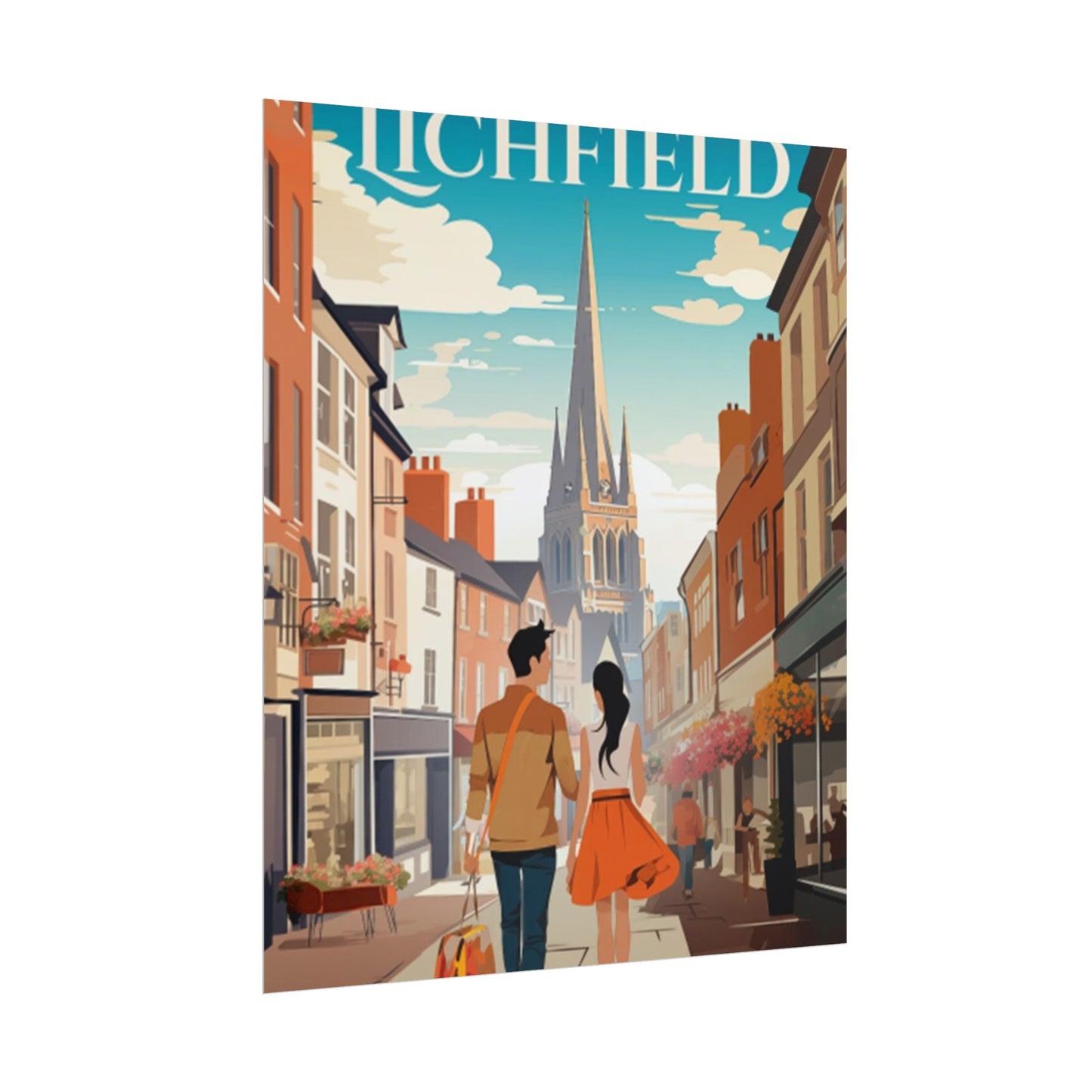 Beautiful Lichfield Historic Streets Poster