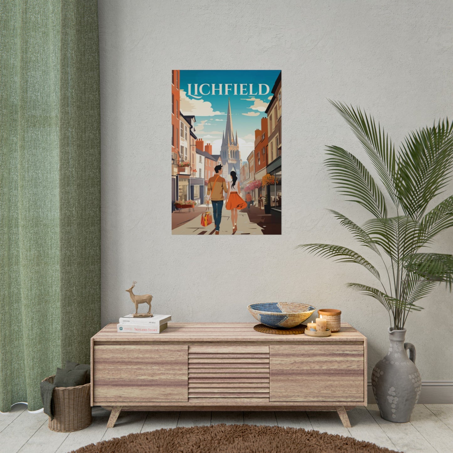 Beautiful Lichfield Historic Streets Poster