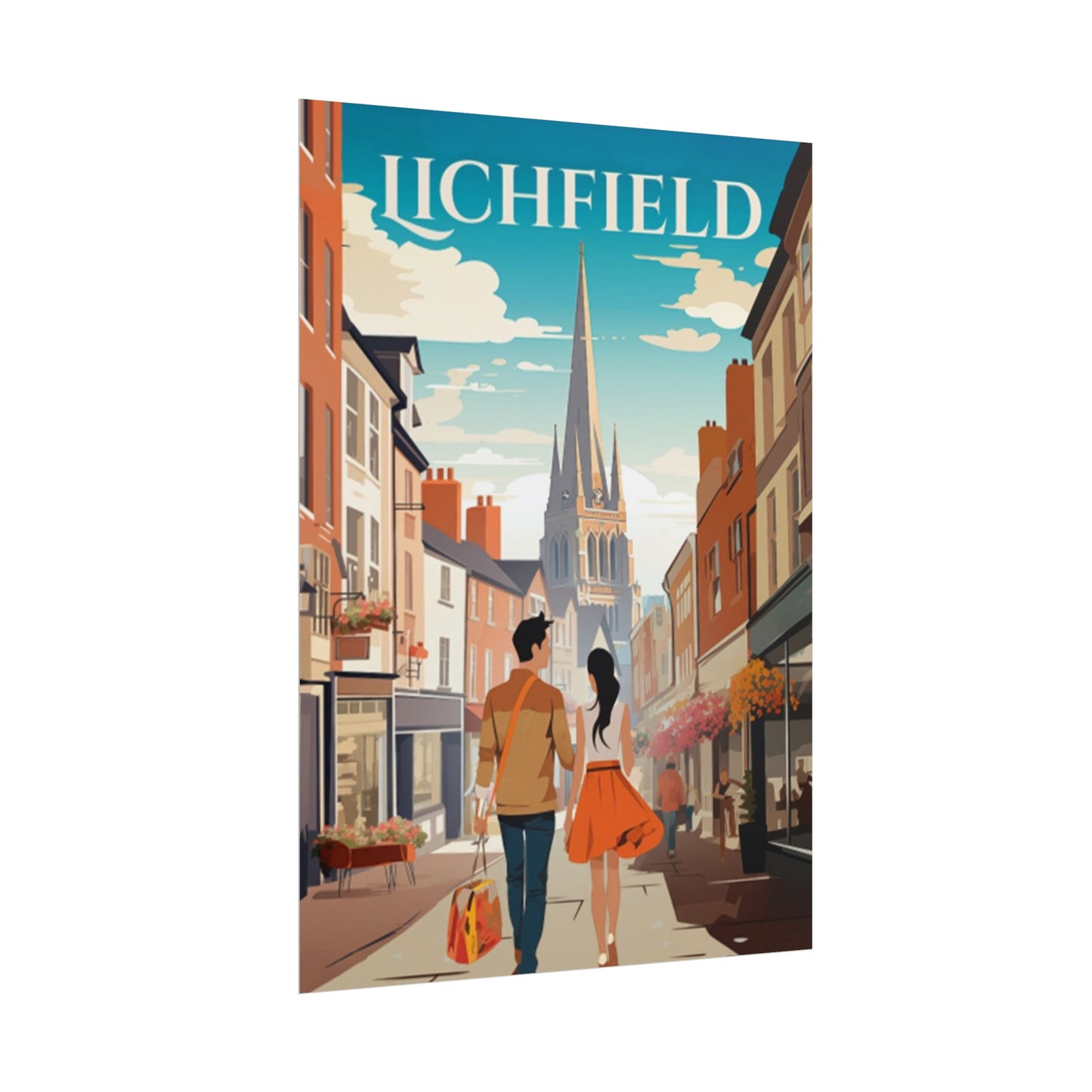 Beautiful Lichfield Historic Streets Poster