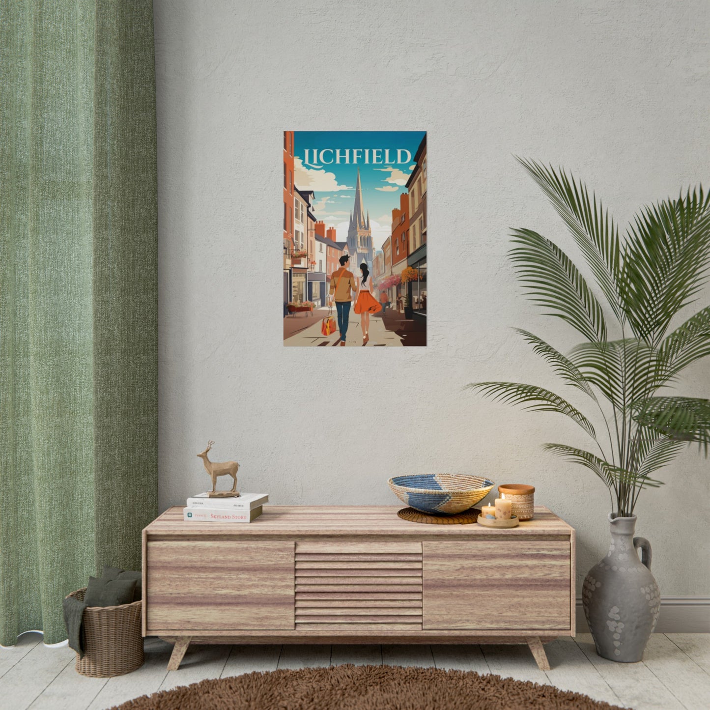 Beautiful Lichfield Historic Streets Poster