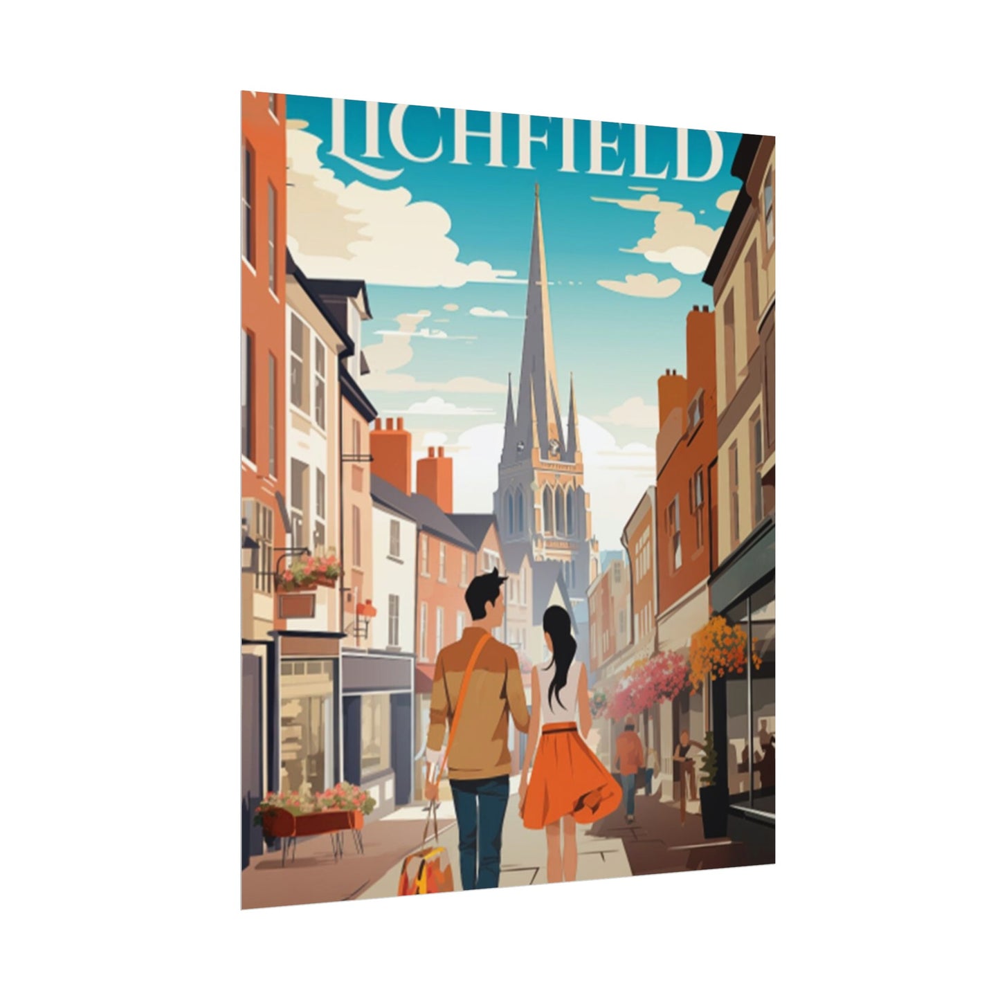 Beautiful Lichfield Historic Streets Poster