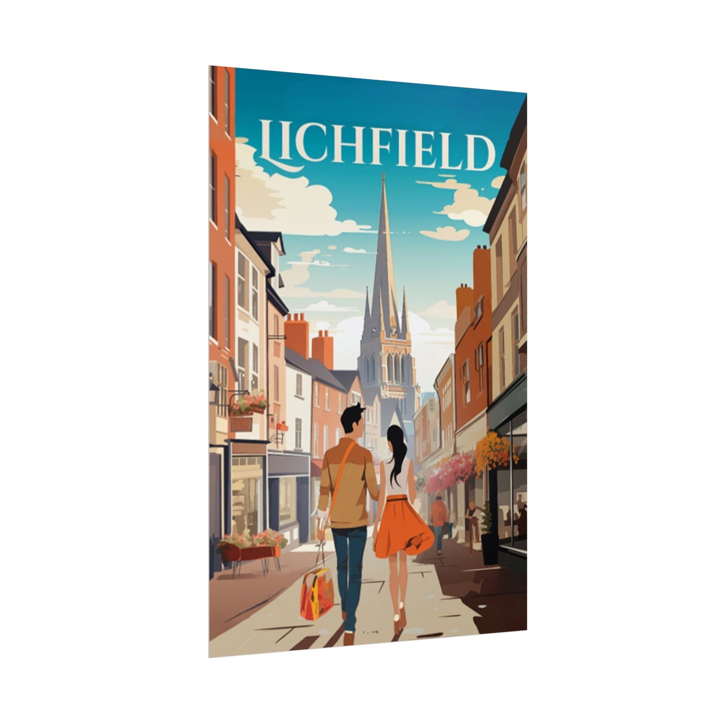 Beautiful Lichfield Historic Streets Poster