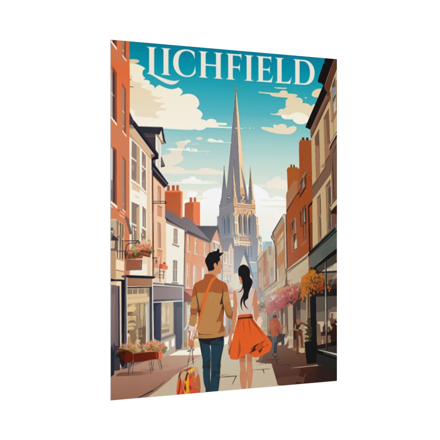 Beautiful Lichfield Historic Streets Poster