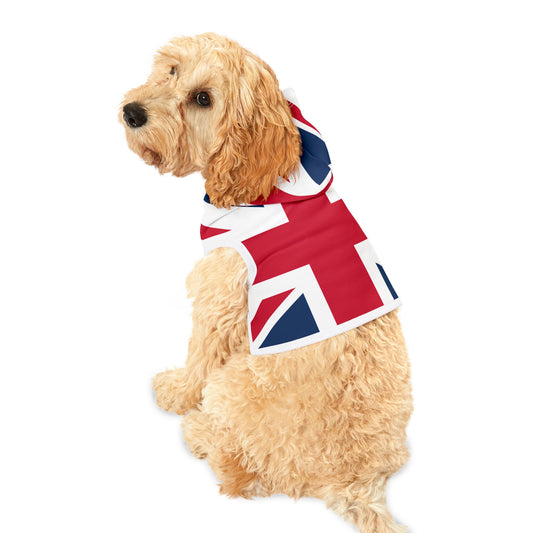 Lichfield Proms in the Park White Dog Hoodie with Union Jack all over print