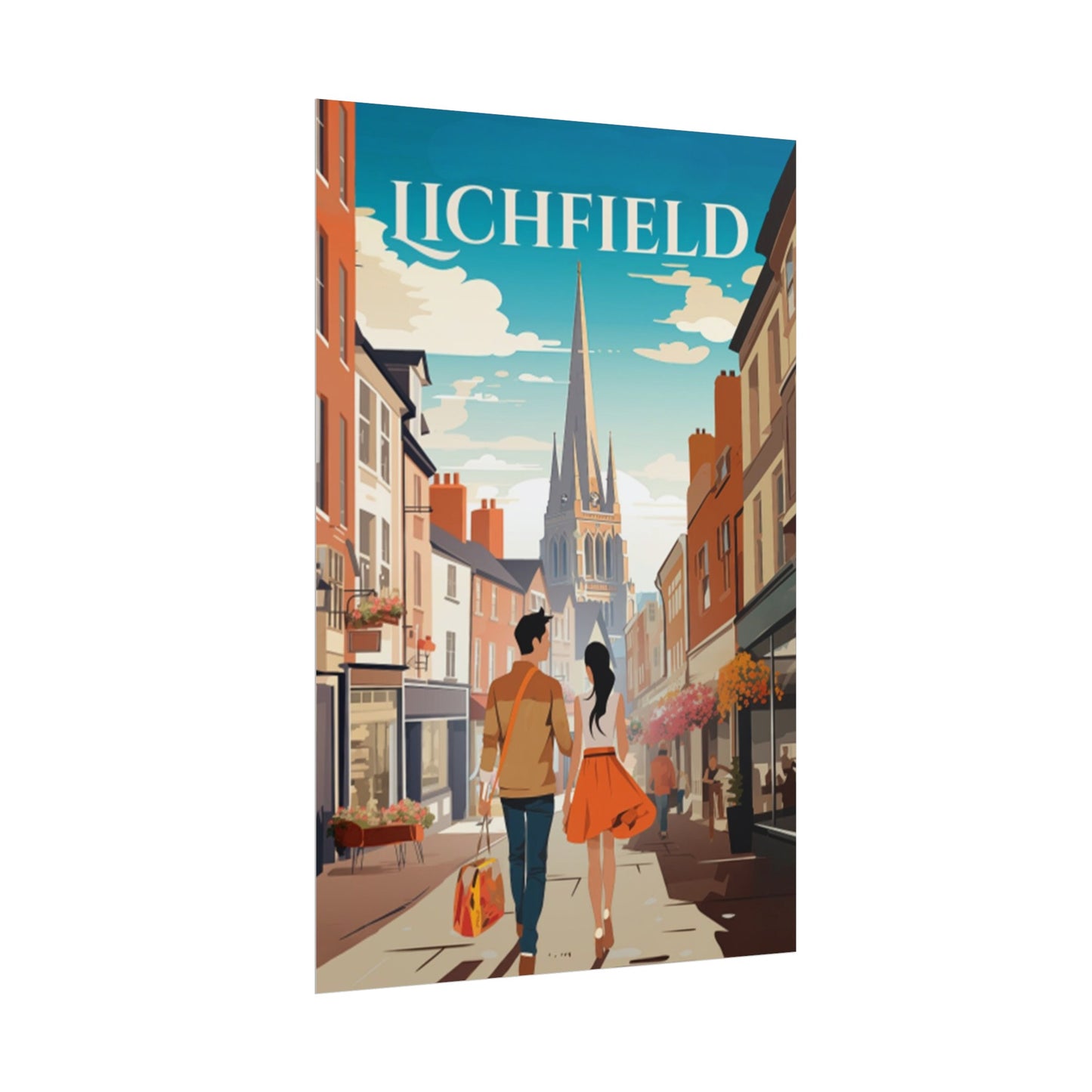 Beautiful Lichfield Historic Streets Poster