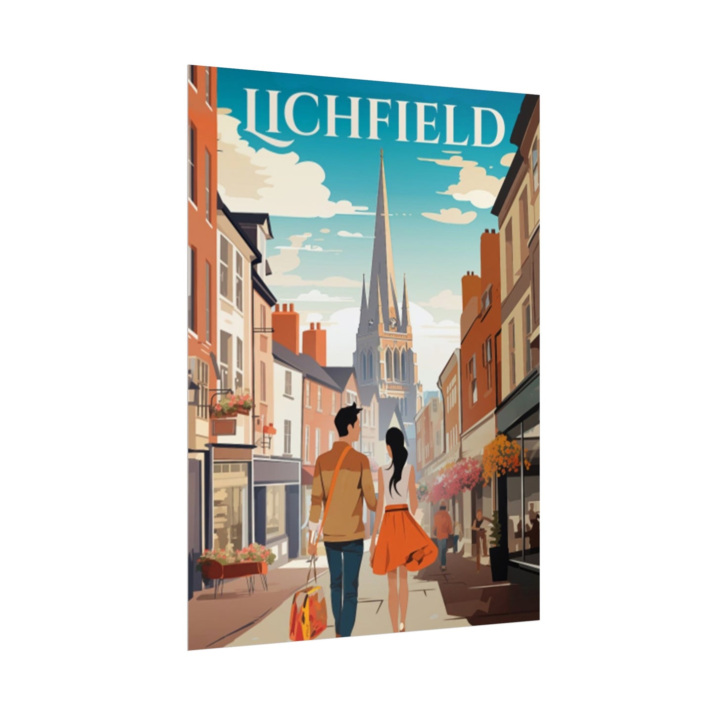 Beautiful Lichfield Historic Streets Poster