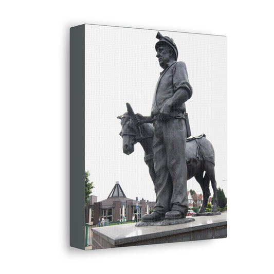 Burntwood Miner and Pony statue - Satin Canvas