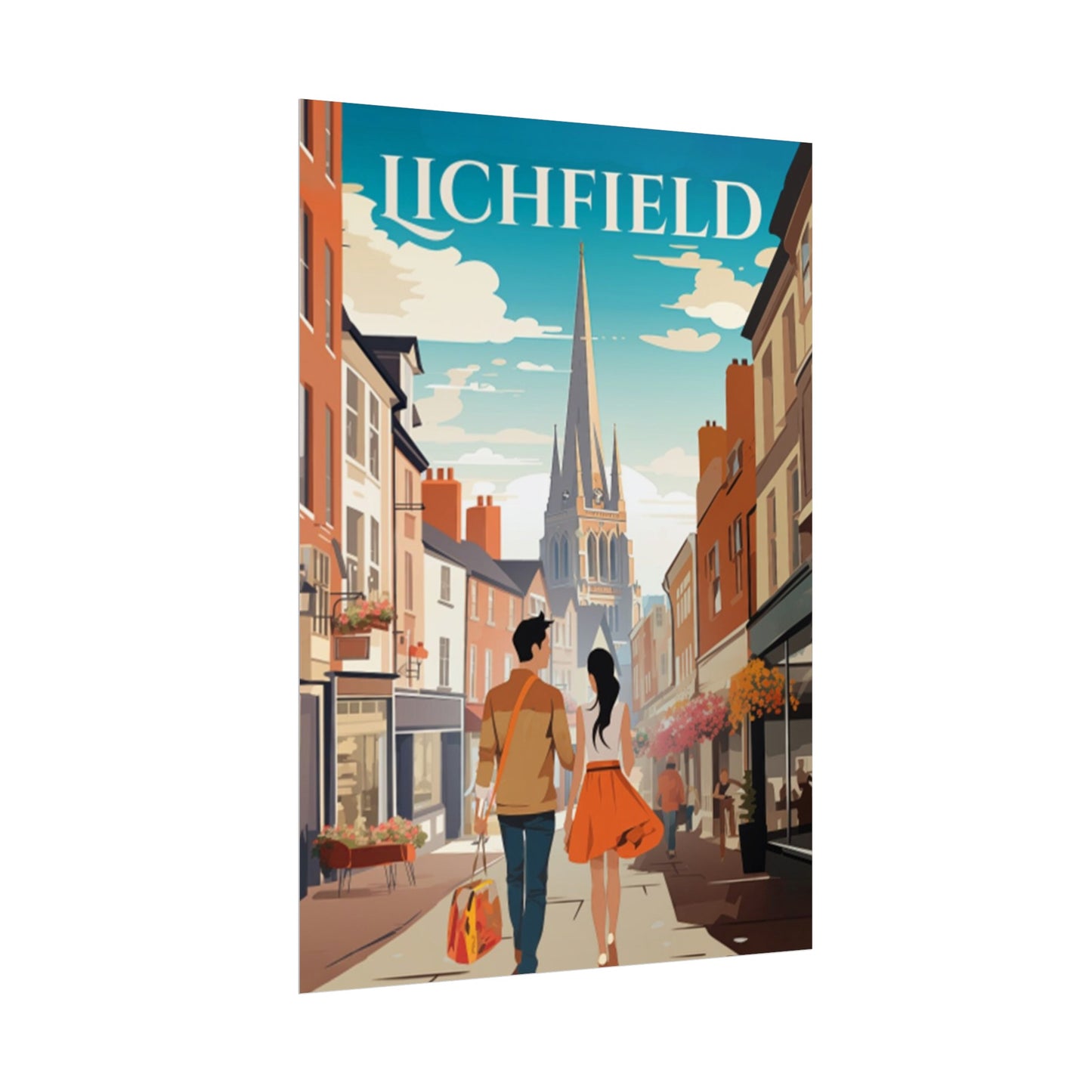 Beautiful Lichfield Historic Streets Poster