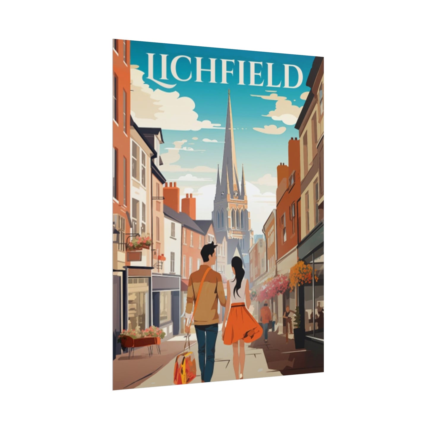 Beautiful Lichfield Historic Streets Poster