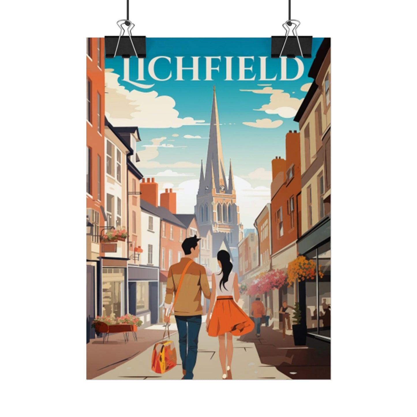 Beautiful Lichfield Historic Streets Poster